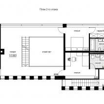 Проект индивидуального жилого дома «Локомотив». План 2-го этажа. Архитектор: Сергей Косинов