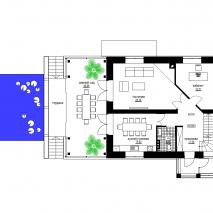 Проект индивидуального жилого дома «Тулинка». План 1-го этажа. Архитектор: Сергей Косинов