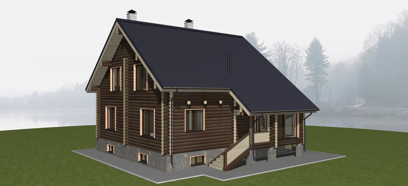 Проект деревянного дома «Боровой». Архитектор: Сергей Косинов
