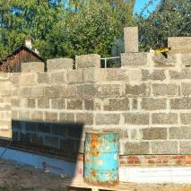 Строительство бани «Колибри». Возведение стен. Материал – арболит